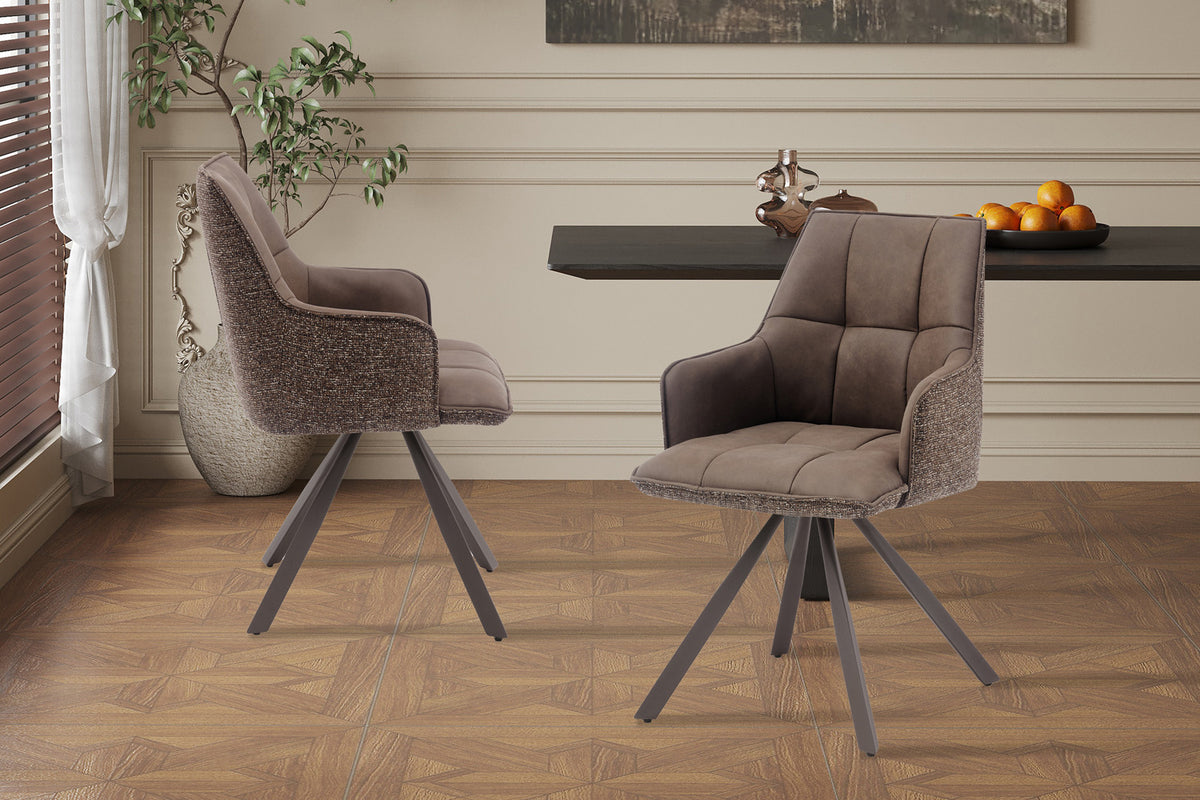 Chaise Solenne pivotante Marron