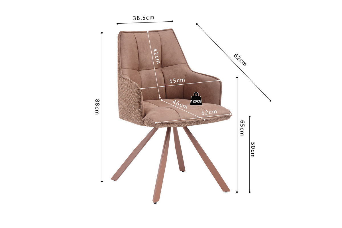 Chaise Solenne pivotante Rose