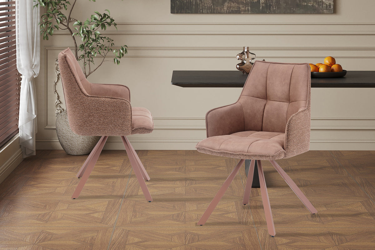 Chaise Solenne pivotante Rose