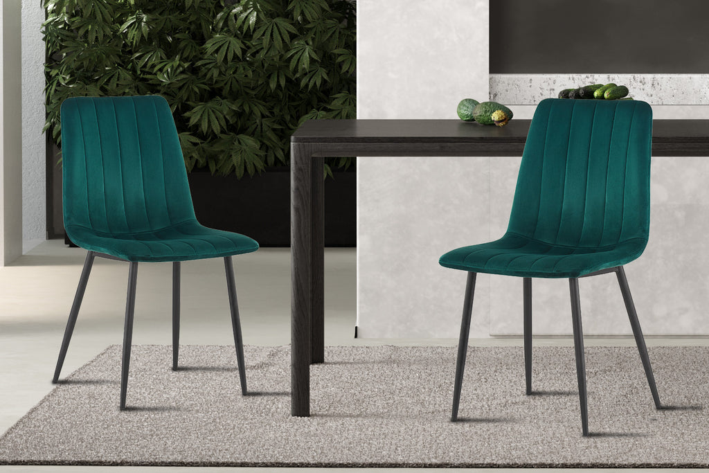 Chaise Willis Velours Vert