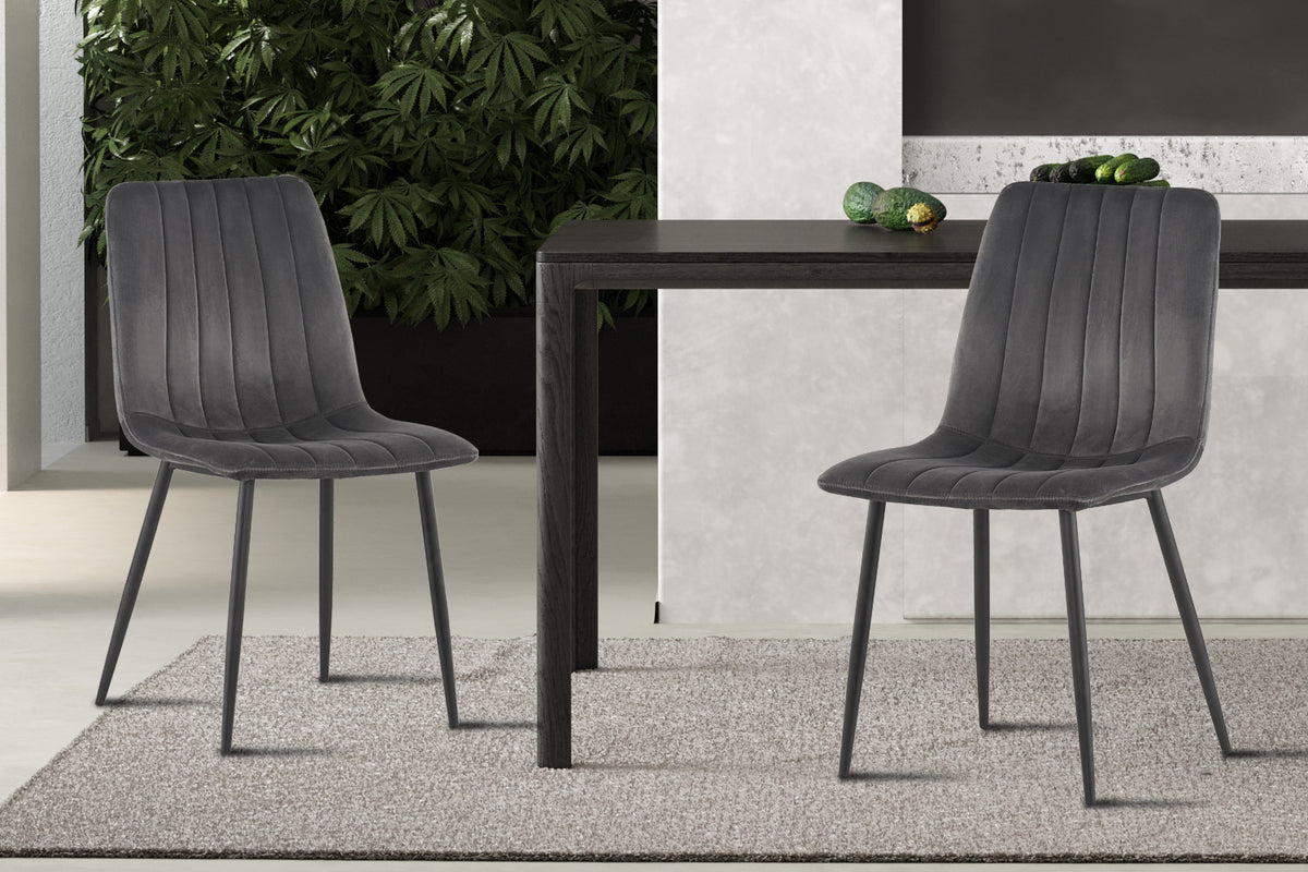 Chaise Willis Velours Gris