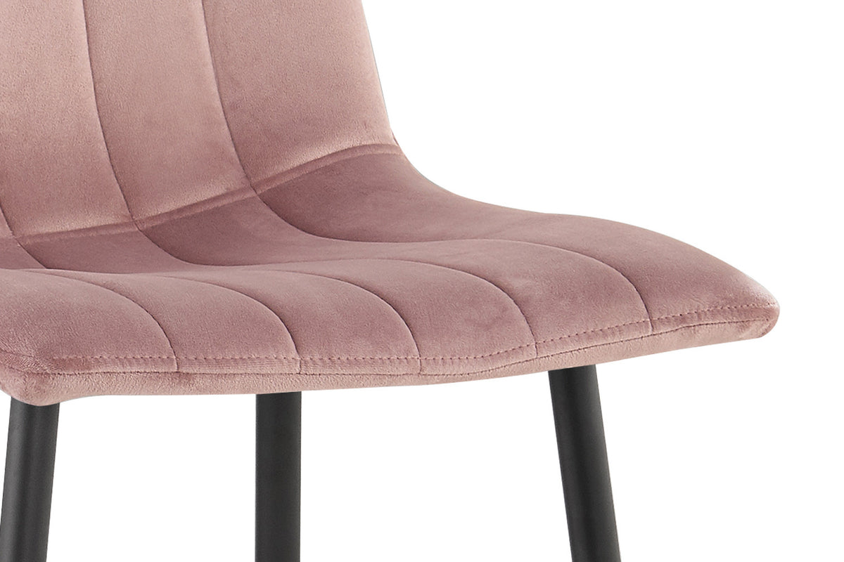 Chaise Willis Velours Rose