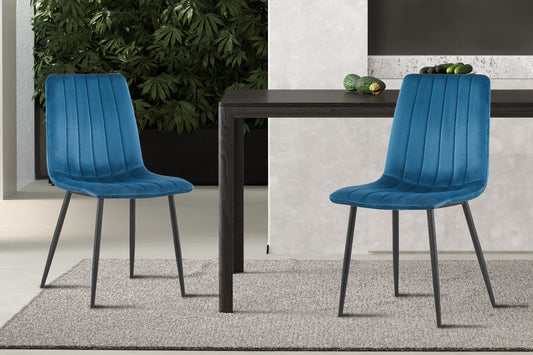 Chaise Willis Velours Bleu