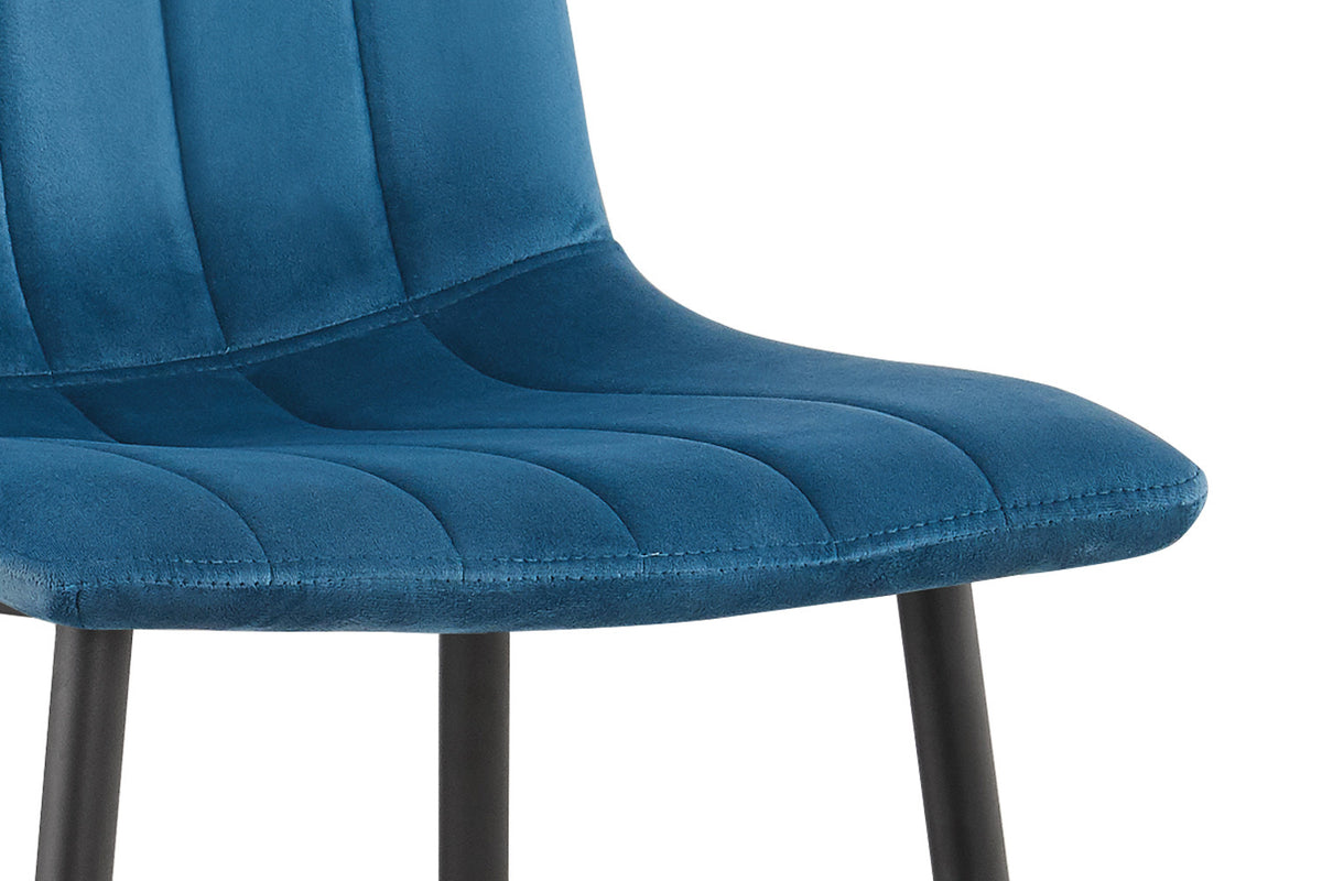 Chaise Willis Velours Bleu