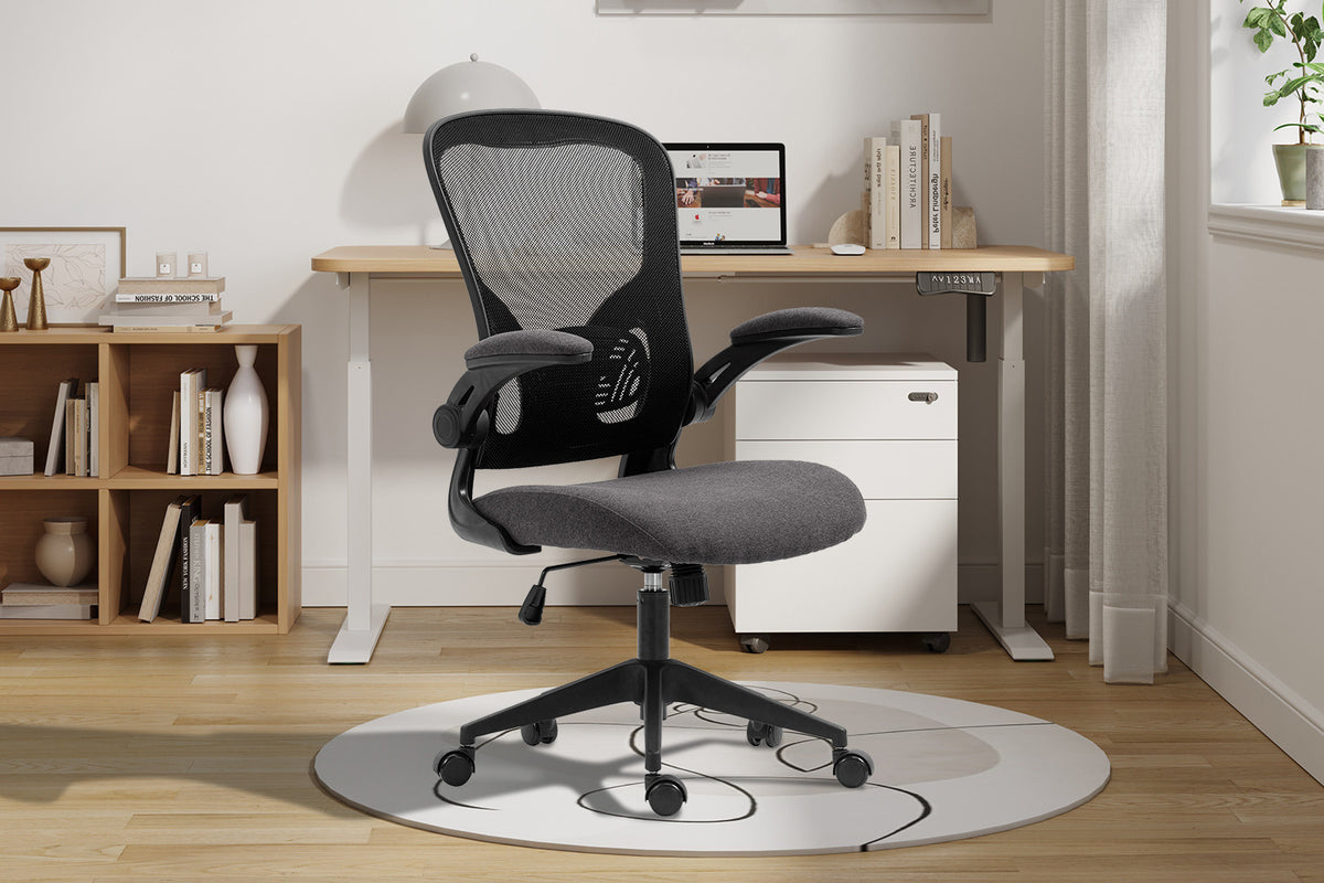 Chaise de bureau Marcos maille respirante Noir/Gris