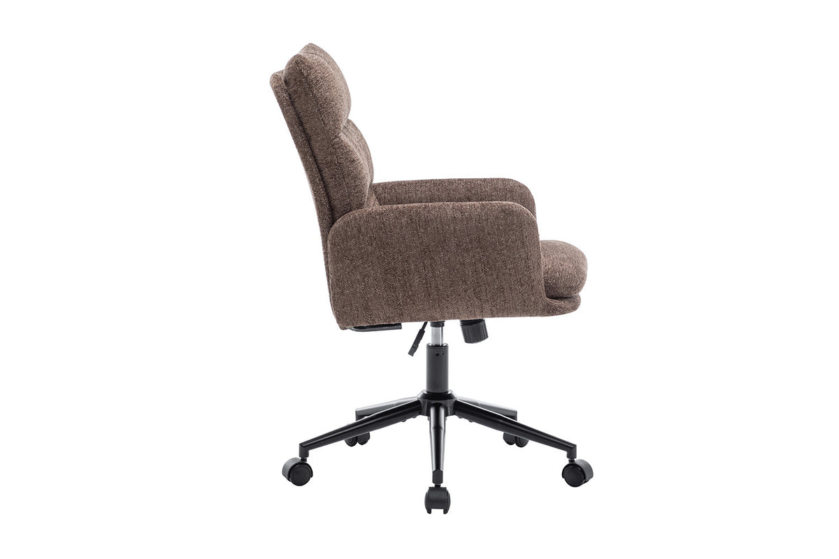 Chaise de bureau Aimé Tissu Brun