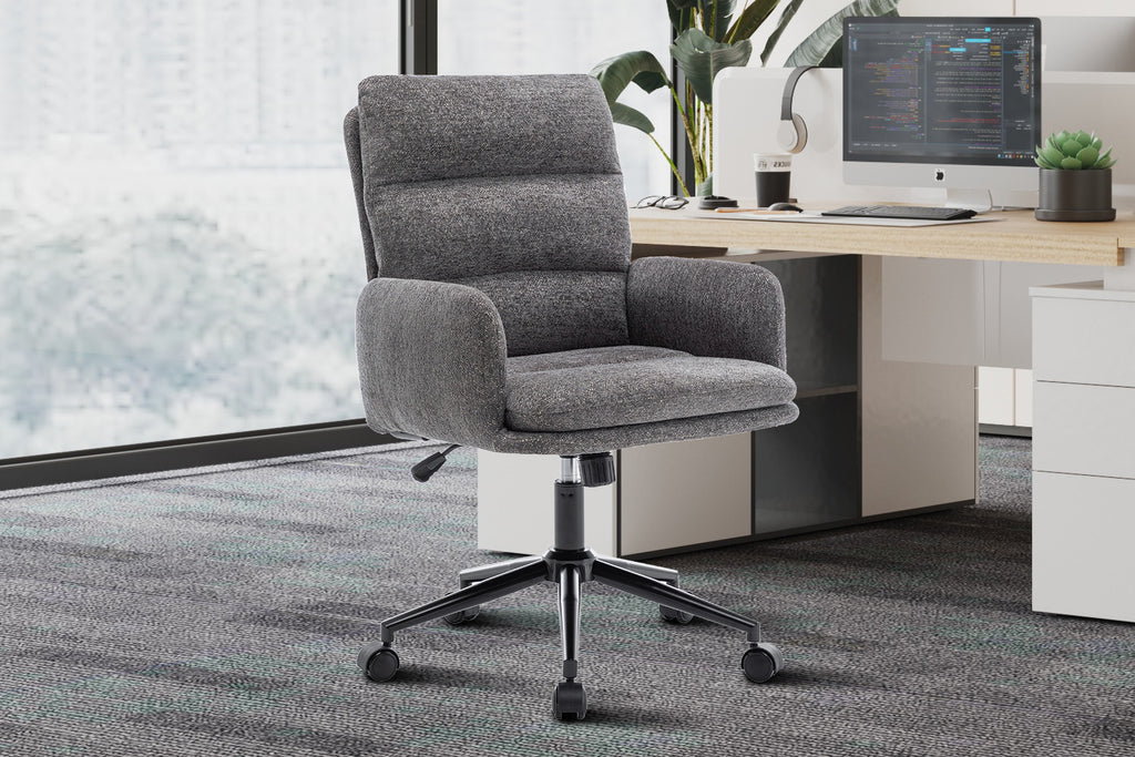 Chaise de bureau Aimé Tissu Gris foncé