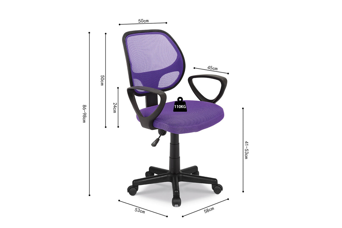 Chaise de bureau Hippa maille respirante Mauve