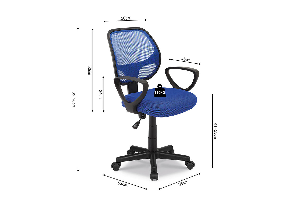 Chaise de bureau Hippa maille respirante Bleu