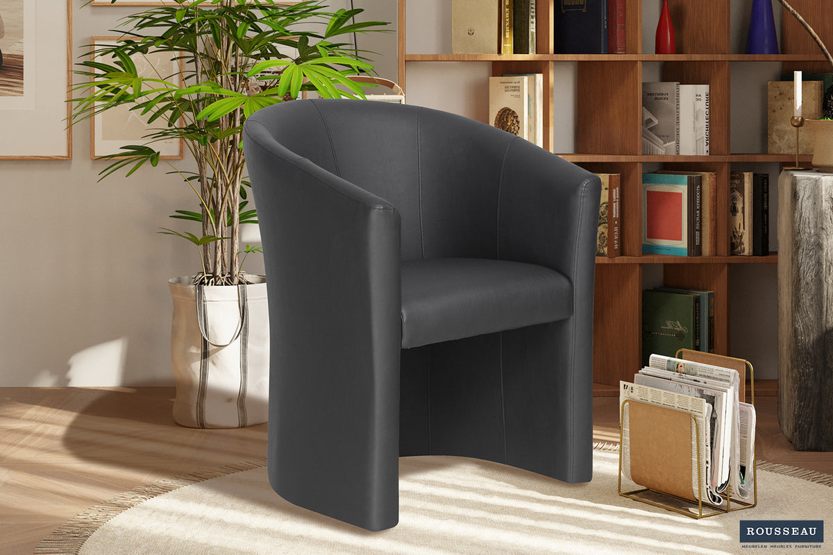 Fauteuil Charlie similicuir Noir