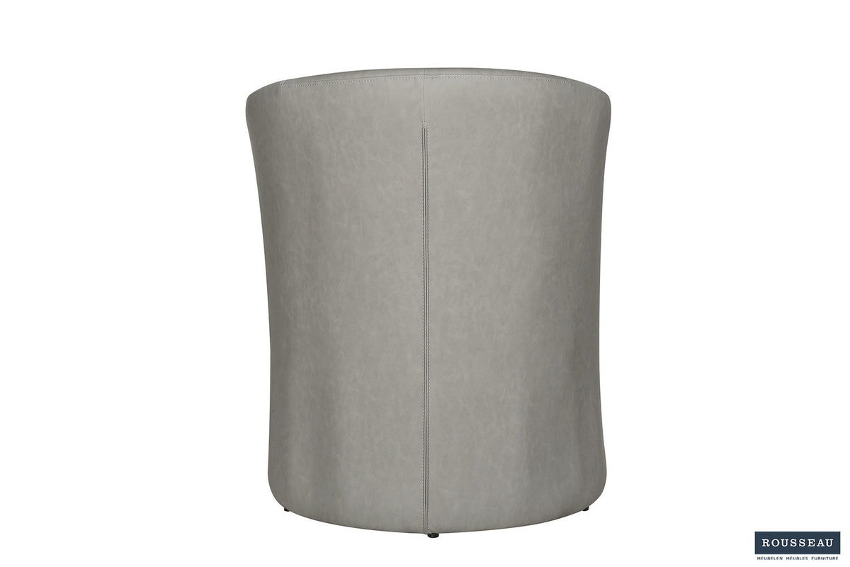 Fauteuil Charlie Vintage similicuir Gris clair
