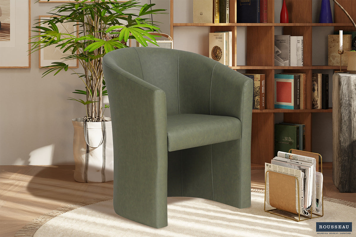 Fauteuil Charlie Vintage similicuir Vert