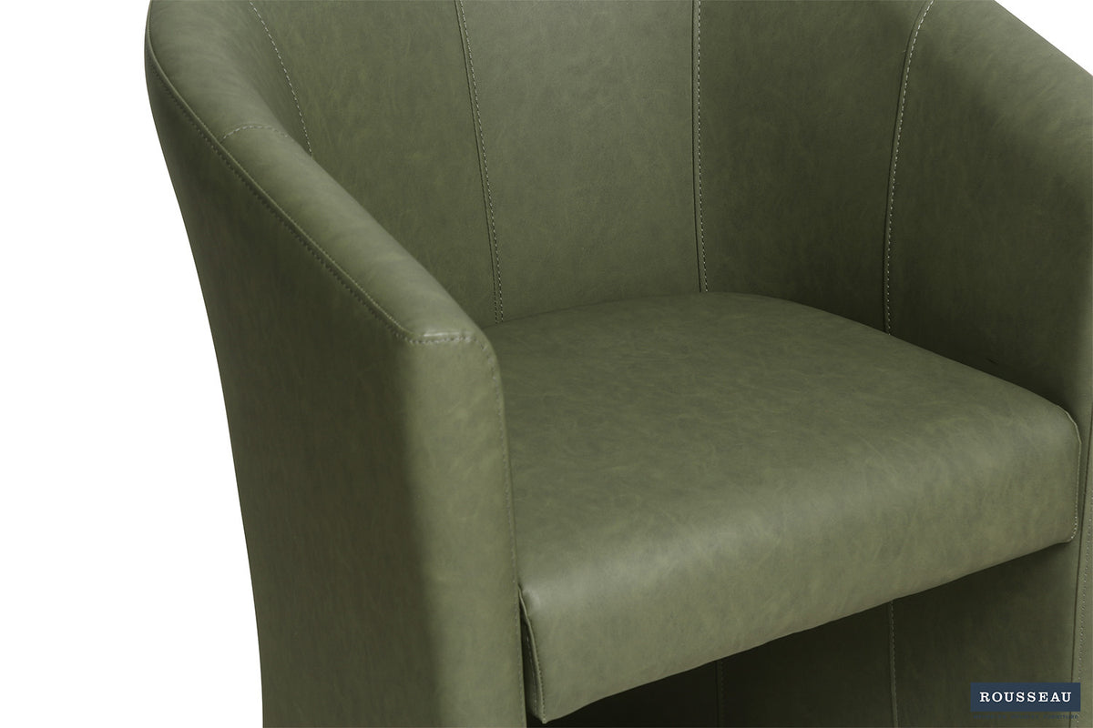 Fauteuil Charlie Vintage similicuir Vert