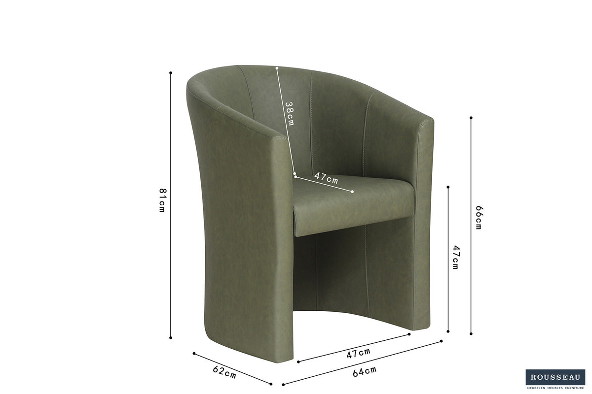 Fauteuil Charlie Vintage similicuir Vert