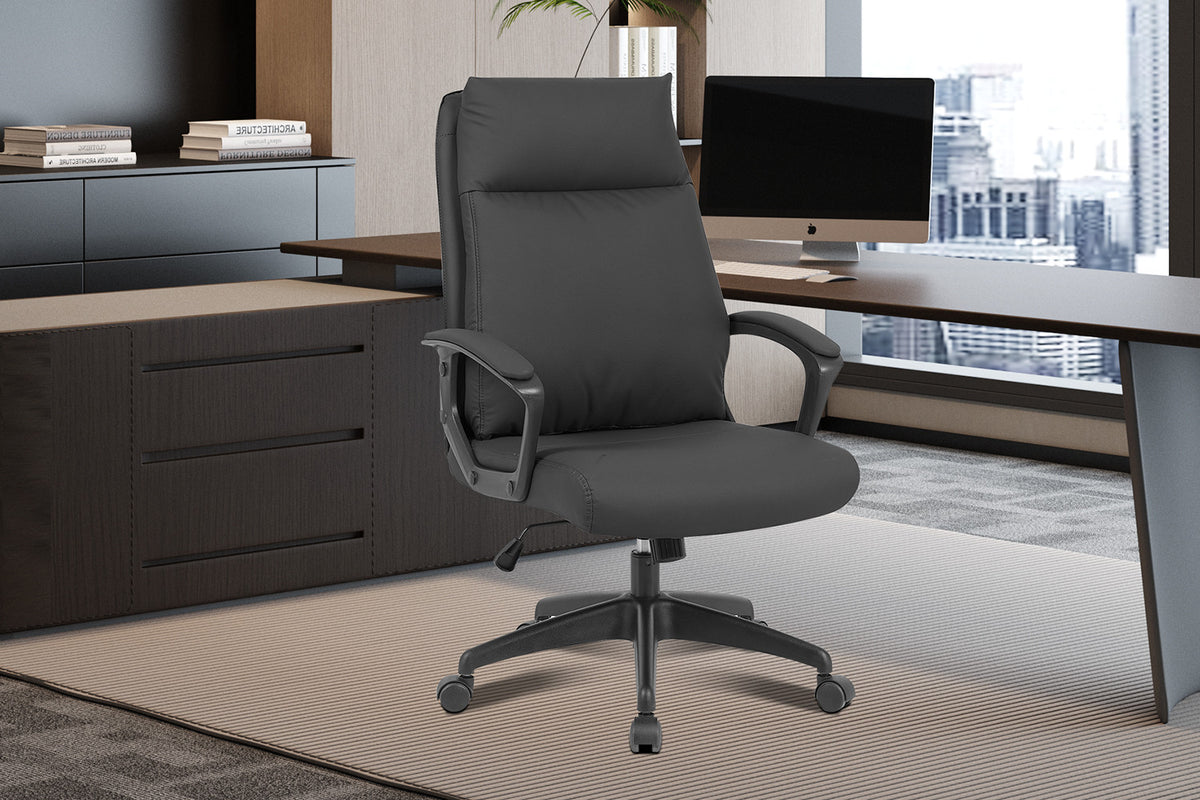 Chaise de bureau Samuel similicuir nylon Noir