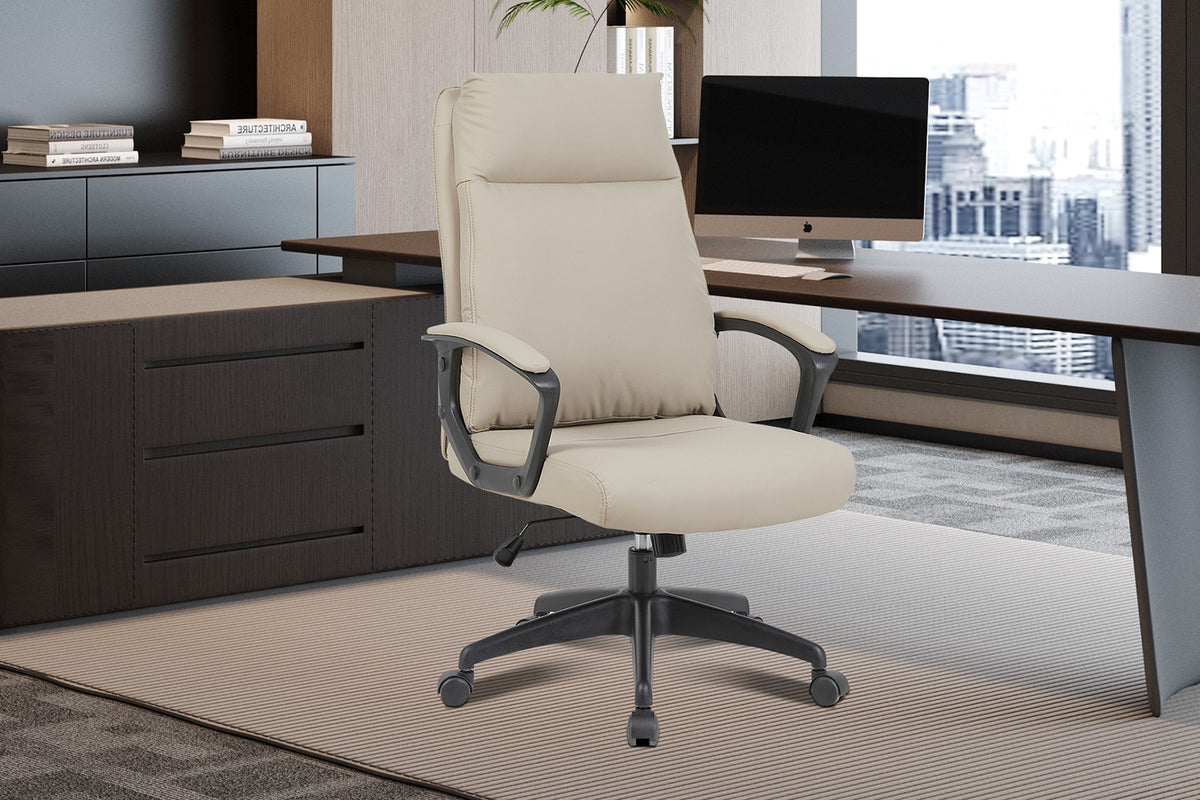 Chaise de bureau Samuel similicuir nylon Beige