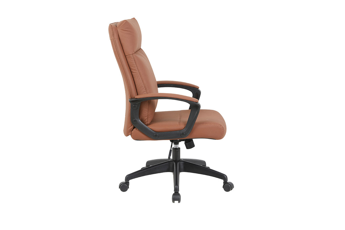 Chaise de bureau Samuel similicuir nylon Cognac