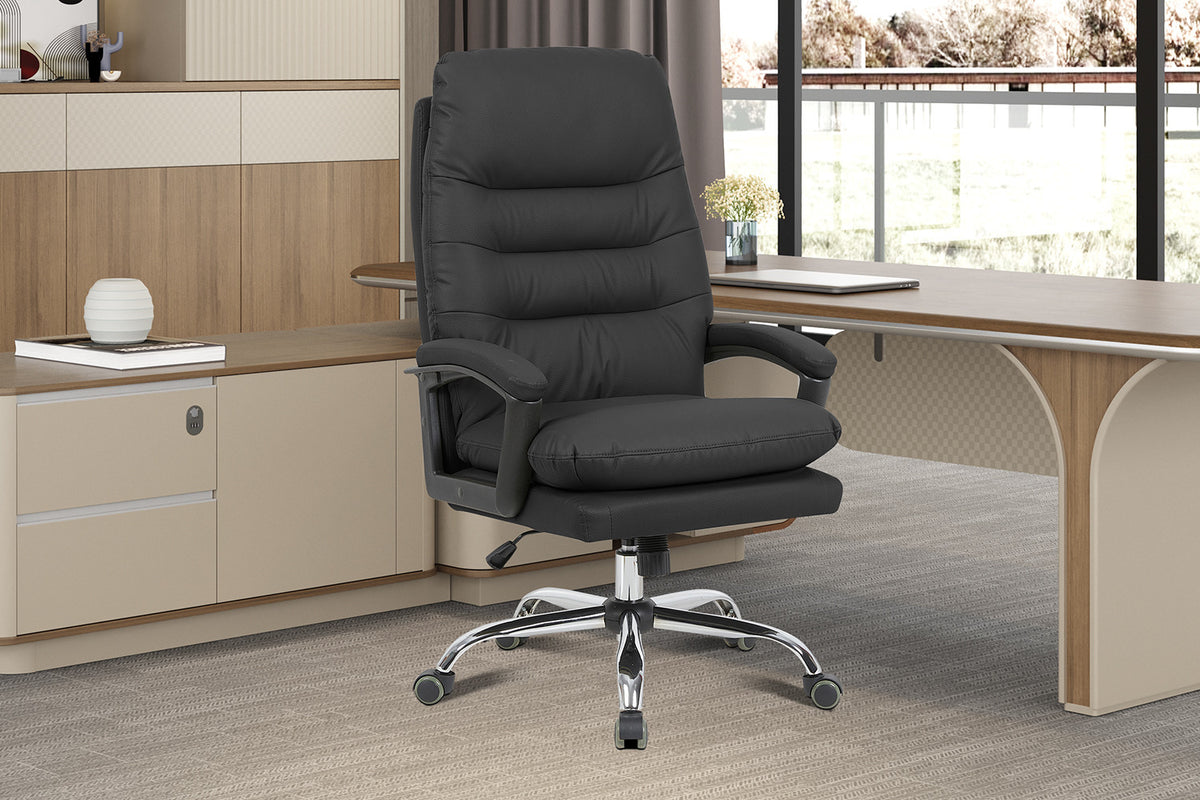 Chaise de bureau Daniel similicuir Noir