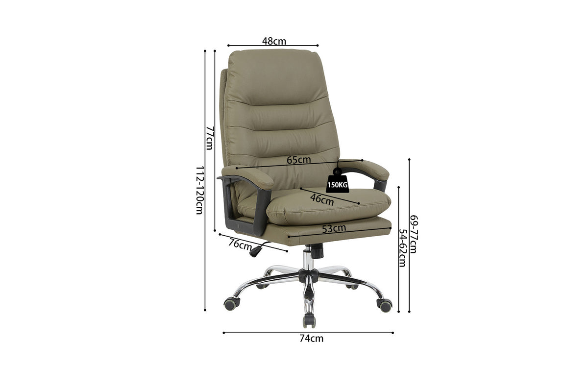 Chaise de bureau Daniel similicuir Vert