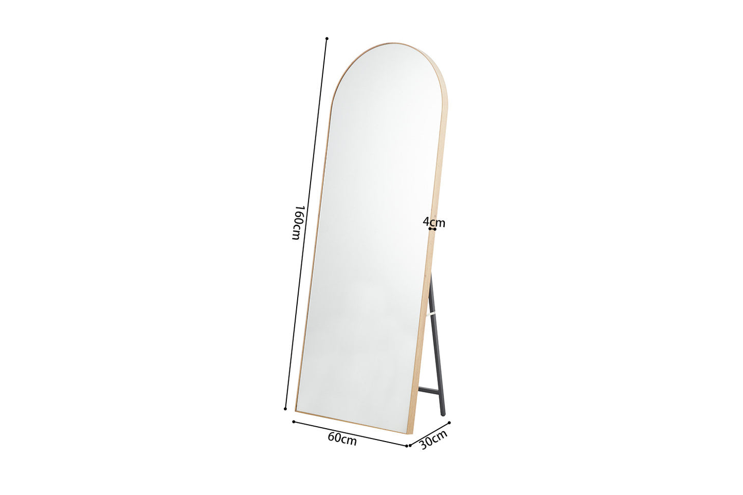 Miroir Rosalie 160x60cm Effet Chêne sur pied