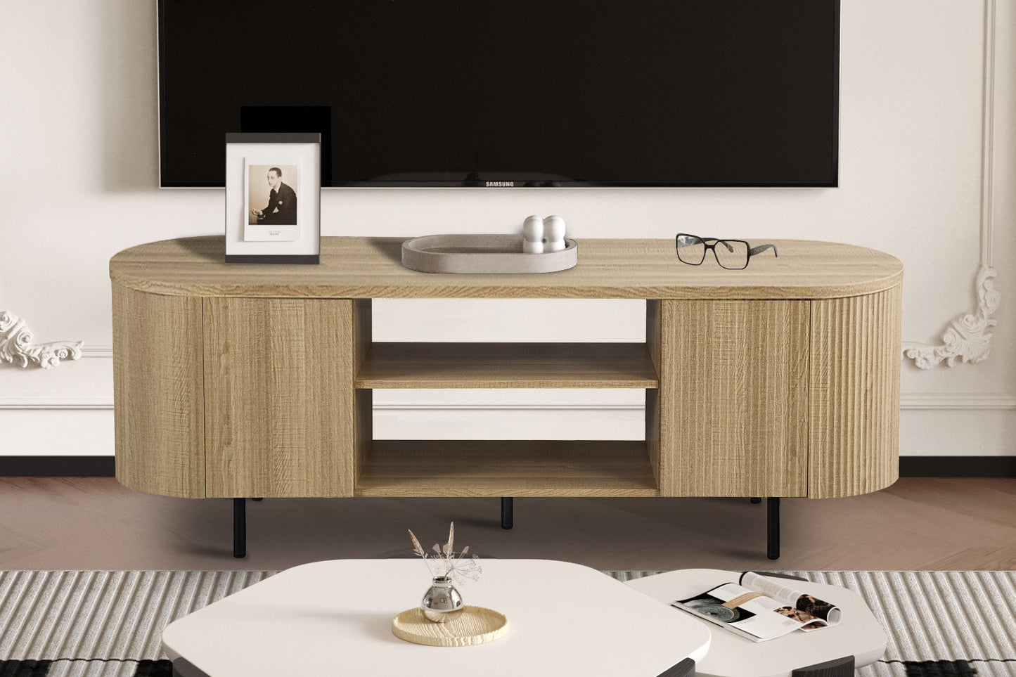Meuble TV Lagos 160 cm Décor Chêne Naturel