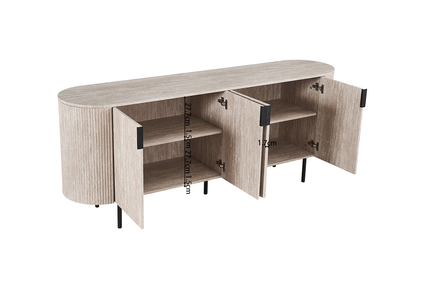 Bahut Lagos 200 cm Décor Travertin Beige