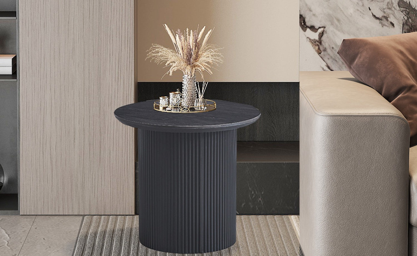 Table basse Lagos Ronde Décor Brun foncé