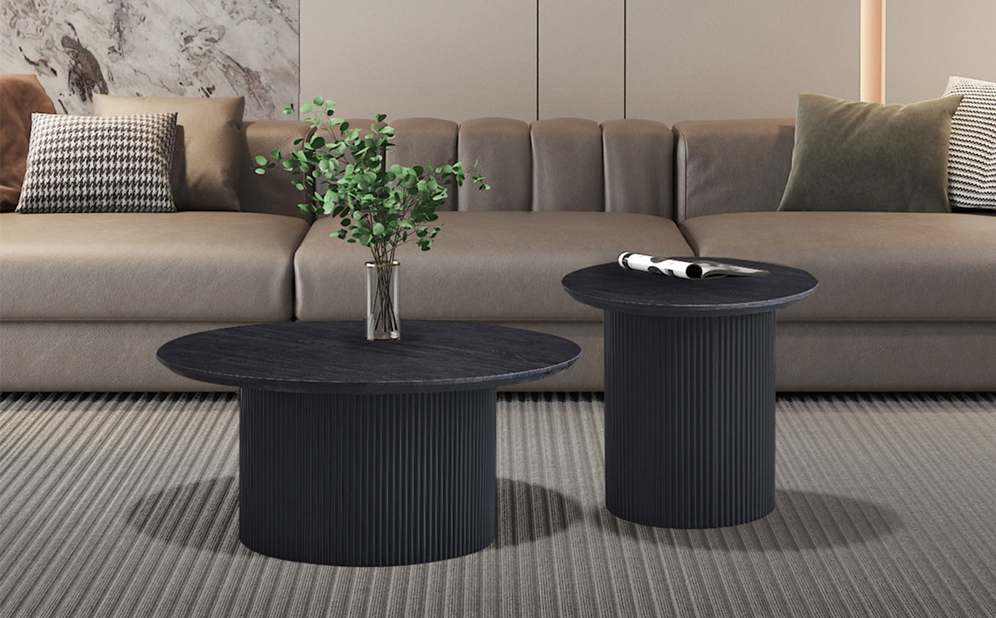 Table basse Lagos Ronde Décor Brun foncé