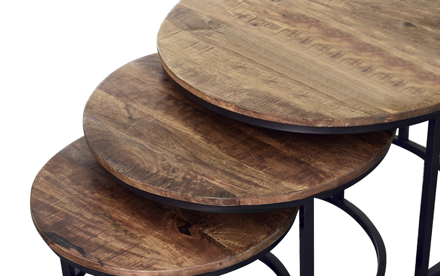 Set de 3 tables basses Arnod en bois de manguier