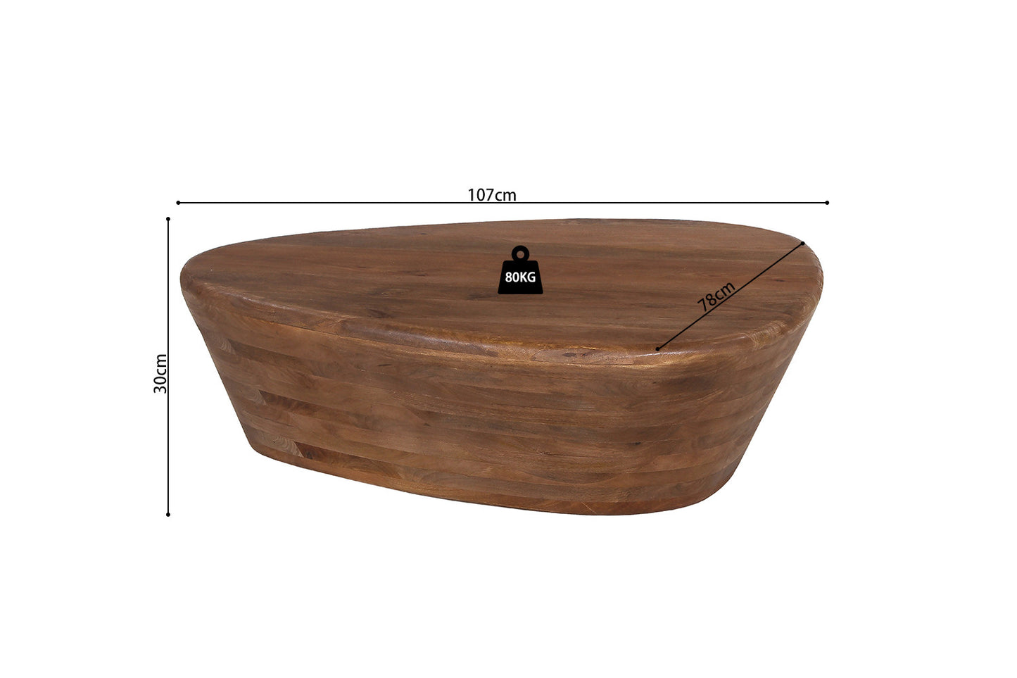 Table basse Evan bois de manguier