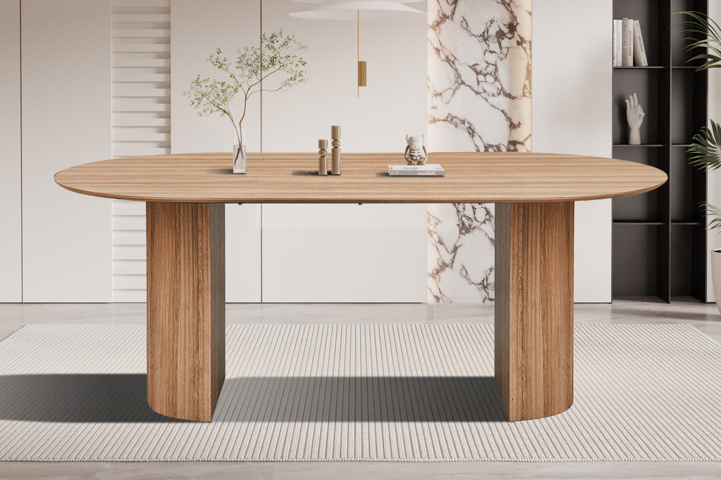 Table Lagos 200 cm Ovale Décor Chêne Vieilli