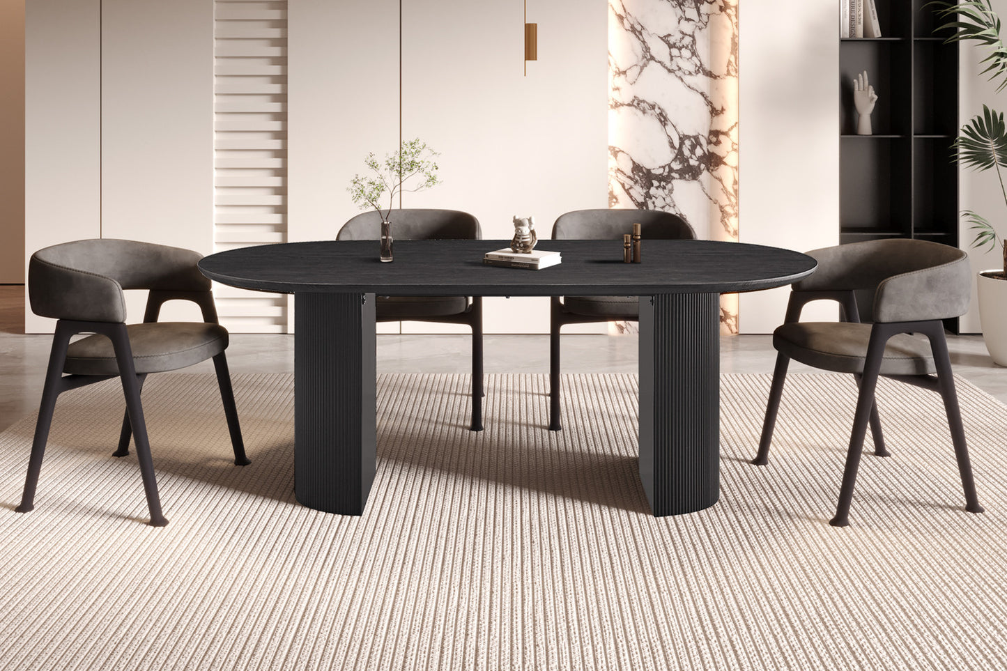 Table Lagos 200 cm Ovale Décor Brun foncé