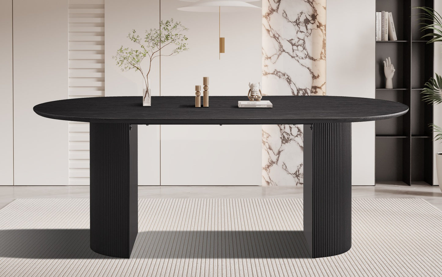 Table Lagos 200 cm Ovale Décor Brun foncé
