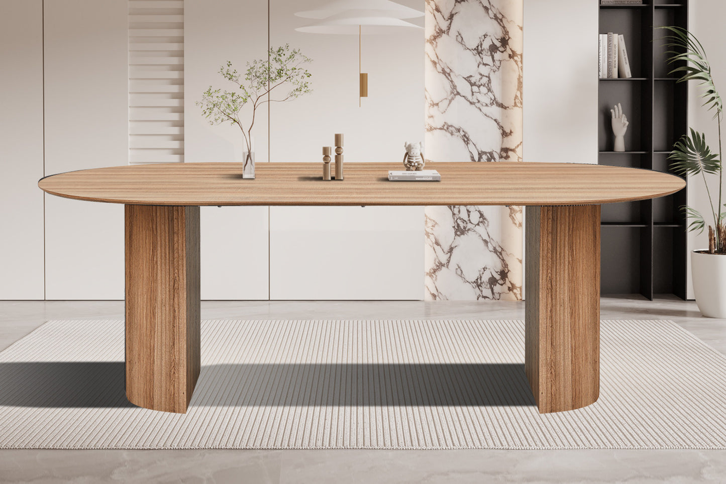 Table Lagos 220 cm Ovale Décor Chêne Vieilli