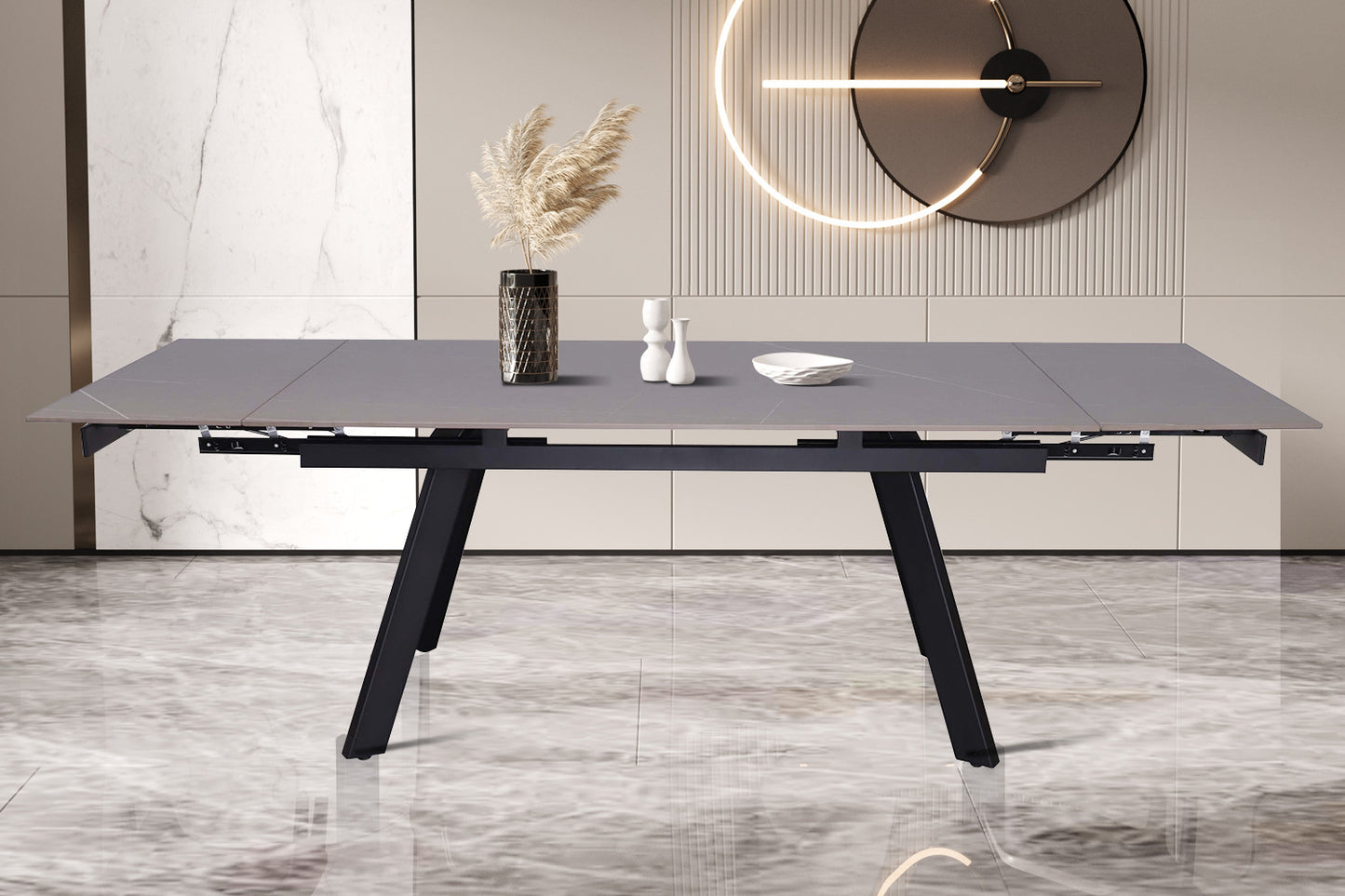 Table à manger extensible Hera Pierre Gris