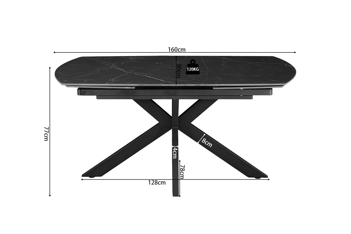 Table à manger extensible Ares
