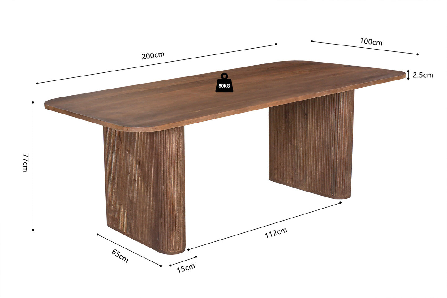 Table à manger Jean en bois de manguier