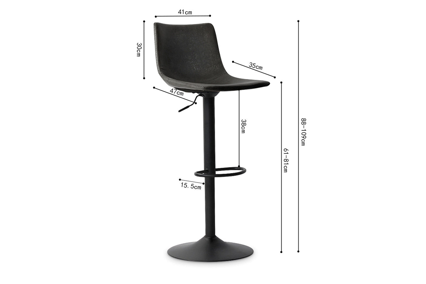 Tabouret de bar Trevi Noir