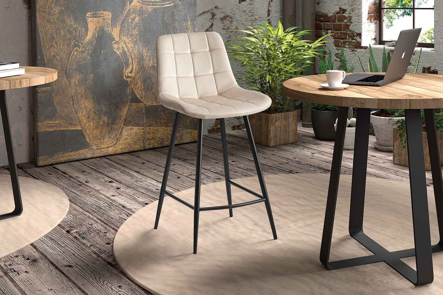 Chaise de comptoir Juta Velours Beige