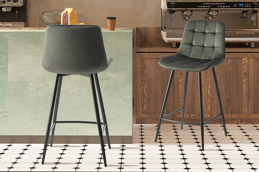 Chaise de comptoir Juta Velours Vert