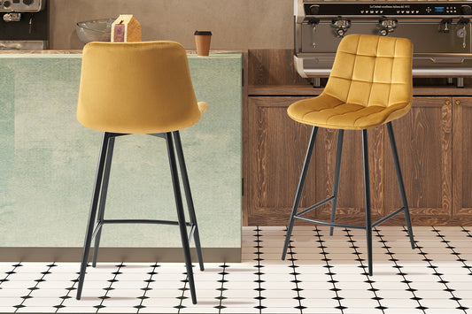 Chaise de comptoir Juta Velours Or