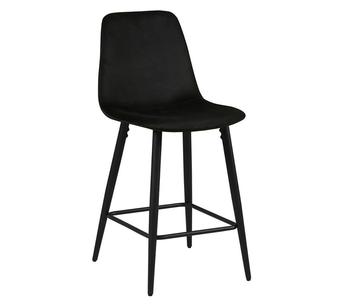 Chaise de Comptoir Boy Velours Noir