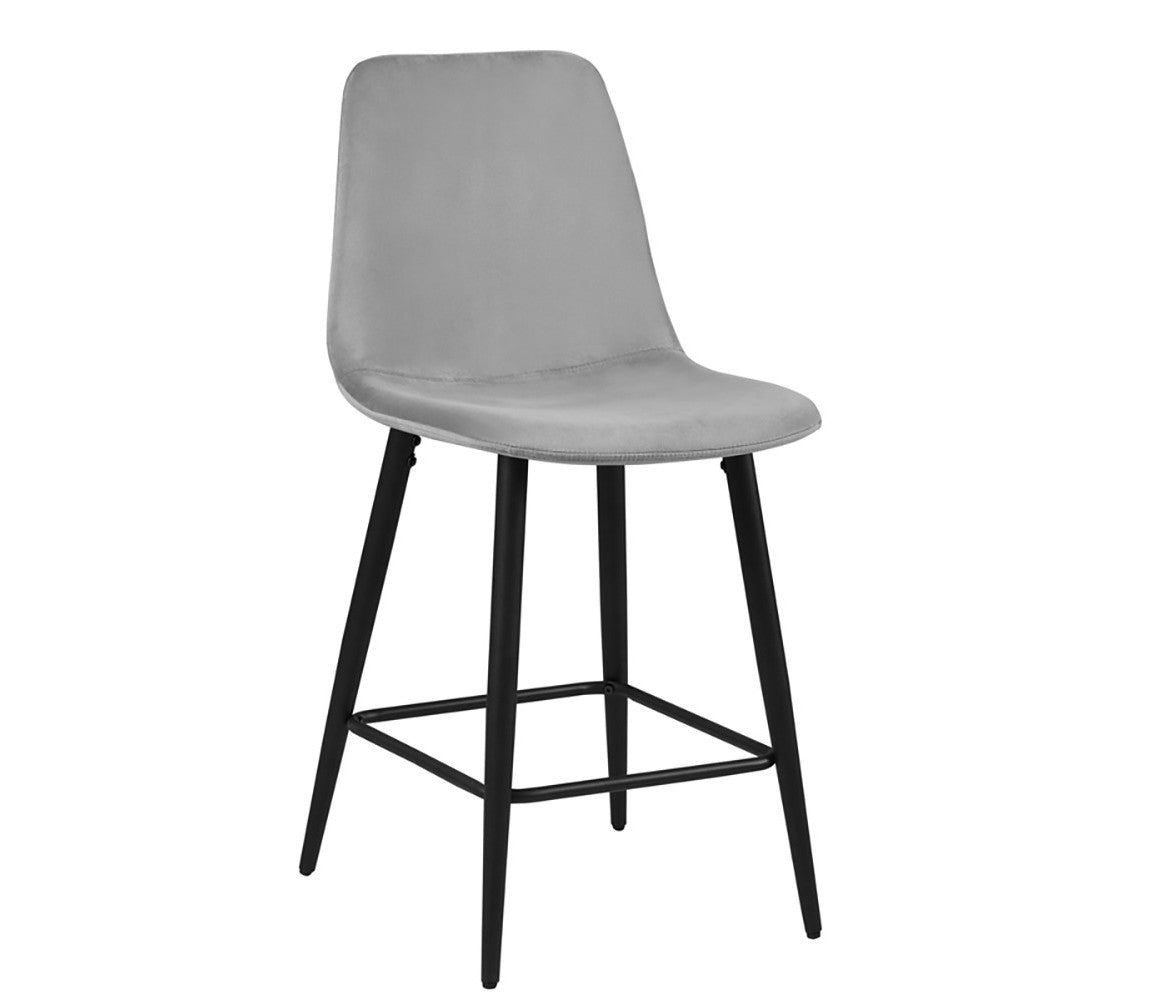 Chaise de Comptoir Boy Velours Gris