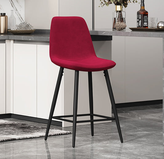 Chaise de Comptoir Boy Velours Bordeaux