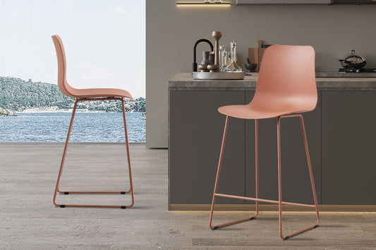 Chaise de comptoir Marie Terracotta