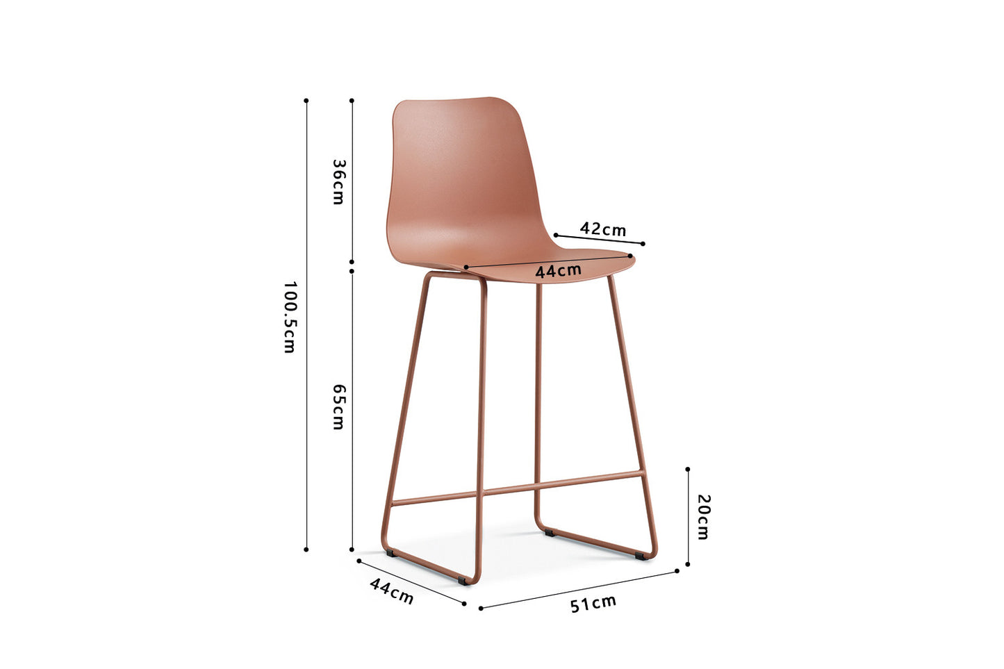 Chaise de comptoir Marie Terracotta