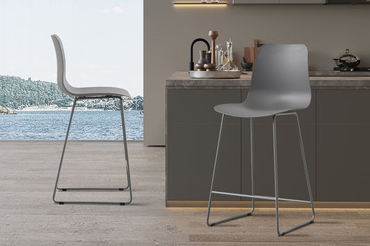 Chaise de comptoir Marie Gris