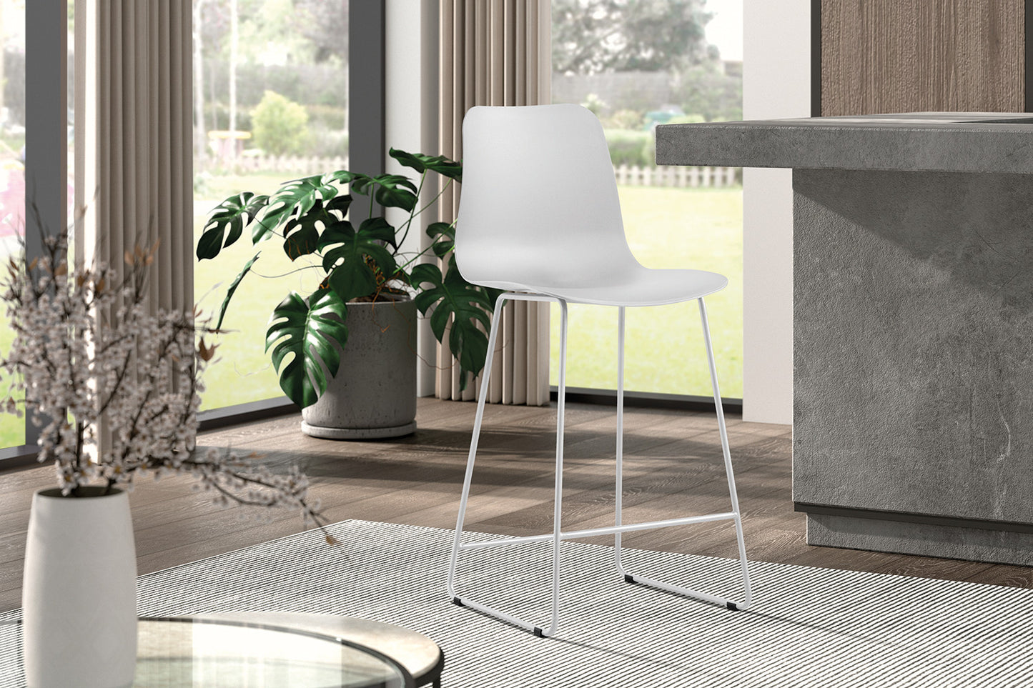 Chaise de comptoir Marie Blanc