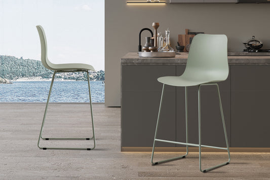 Chaise de comptoir Marie Gris-vert