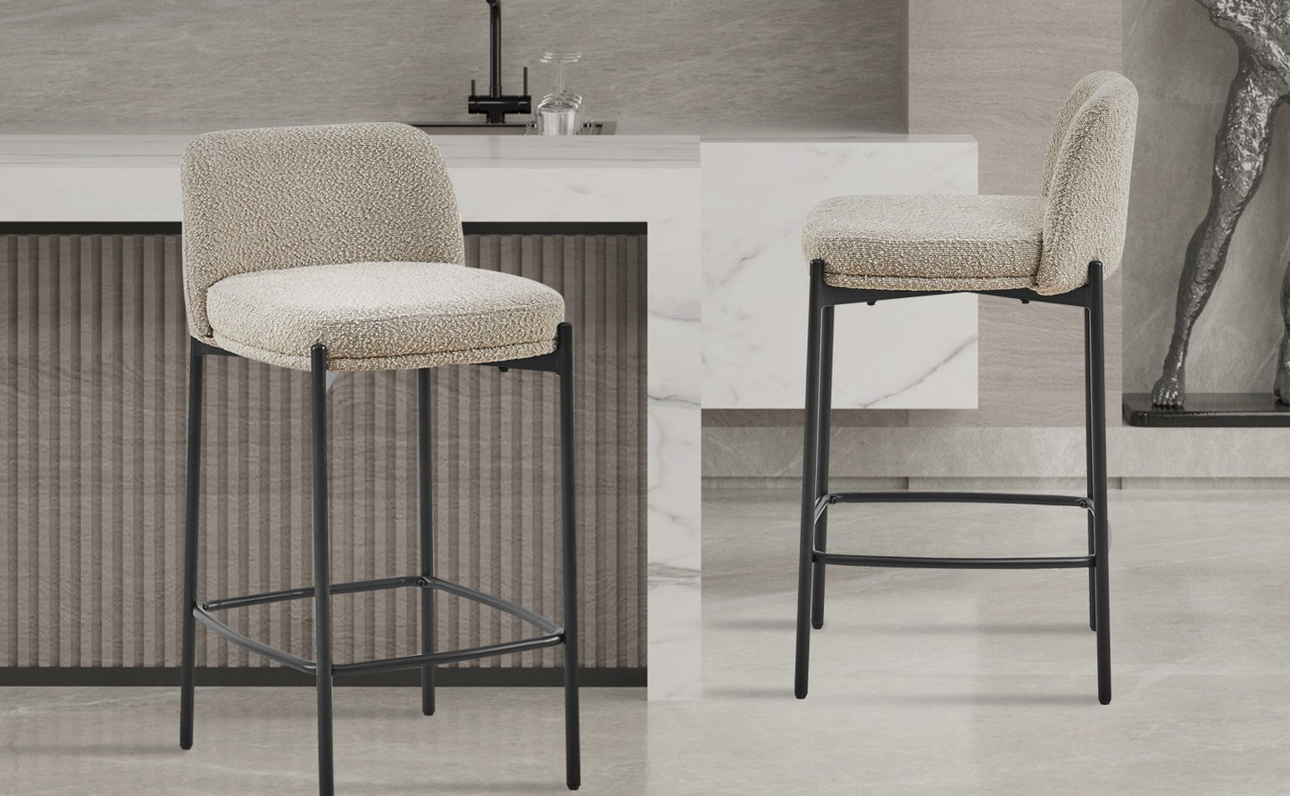 Chaise de comptoir Ella Sable